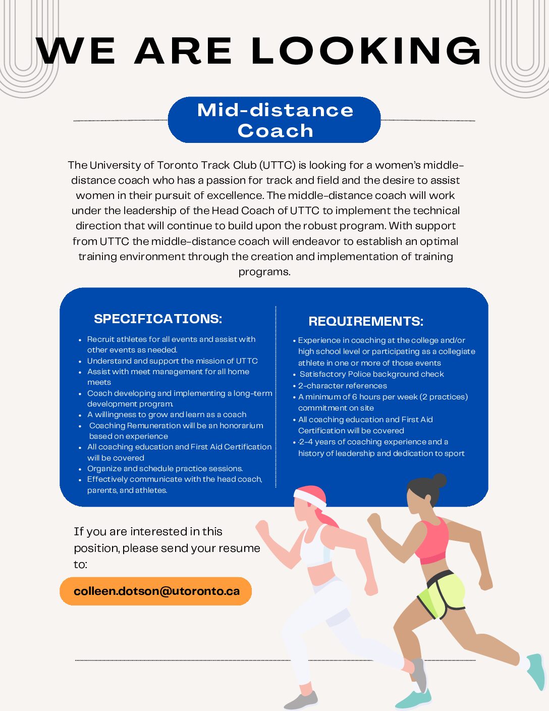 Mid-distance coach job description